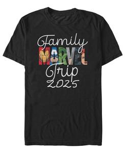 Мужская футболка с коротким рукавом "Мстители" "Семейное путешествие Мстителей" Marvel, Black