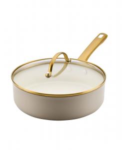 Кованая индукционная керамическая сковорода с антипригарным покрытием, объемом 3 кварты Farberware, Light Beige