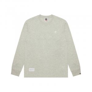 Футболка с длинным рукавом и нашивкой с логотипом *A Bathing APE Aape, серый
