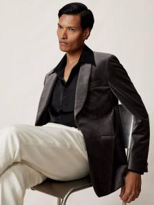 Маунт вельветовый однобортный блейзер Reiss, Grey