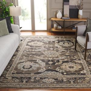 Ковер SAFAVIEH, 336 x 488 см, Izmir Collection, Charcoal & Stone, ручной работы традиционный восточный из новозеландской шерсти, идеально для помещений с высокой проходимостью в гостиной, спальне (IZM175A)