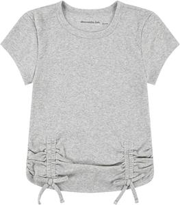 Футболка abercrombie kids Ruched Side Bow Baby Tee, цвет ANF Light Grey Heather