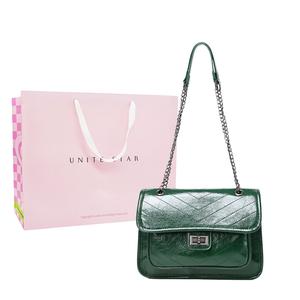 UNITE STAR Маленькая квадратная сумка через плечо женская черная красная зеленая темно-коричневая, Green