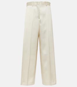 Широкие брюки из сатина Jil Sander, Natural