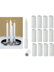 Novaliv 12 магнитных подсвечников для конусных свечей, белые, 2,8x5 см, украшение для гостиной, Рождество в белом цвете