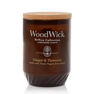 Свеча WoodWick ReNew с имбирем и куркумой в большой банке, белый