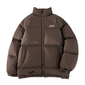 Пуховик женский с воротником стойкой утепленный WARRIOR, coffee (diy badge)