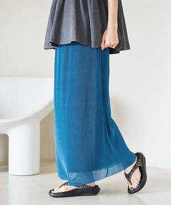 Прозрачная плиссированная узкая юбка Coen, цвет Cobalt