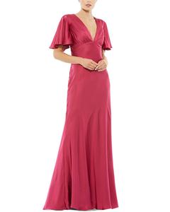 Платье-трампет с расклешенными рукавами от Mac Duggal, красный