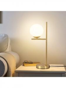 Настольная лампа, 1 плафон, цоколь E27, золотистое покрытие в стекле