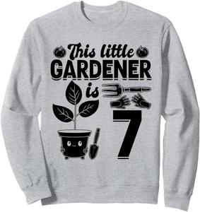 Этому маленькому садовнику 7 лет - Детская толстовка Садовод-любитель Hobby Gardener Birthday Party, серый