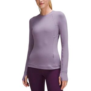 Футболка с рукавом реглан женская Lululemon, серый/фиолетовый