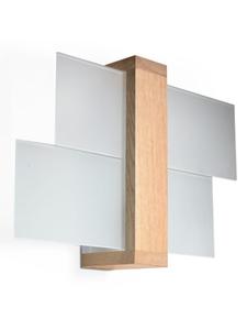 Настенный светильник "LEDA" из натурального дерева и стекла, современная лампа, 1 светодиод E27, красивые лампы