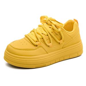 HUANQIU Легкие и дышащие низкие женские кроссовки для скейтбординга, желтые