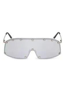 Солнцезащитные очки Shielding с зеркальными линзами Rick Owens Drkshdw, серебристый