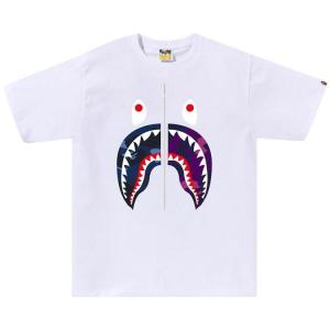 Футболка BAPE Color Camo Separate Shark Tee, цвет White/Navy