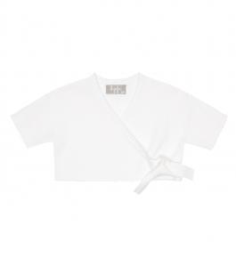 Детский хлопковый кардиган-шарф Il Gufo, белый