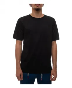Простая хлопковая футболка из трикотажа, с короткими рукавами. Kiton, черный