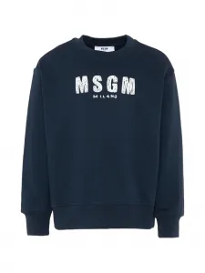 Свитшот с круглым вырезом и логотипом MSGM Kids, синий