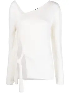 Джемпер асимметричного кроя с вырезами TOM FORD, белый