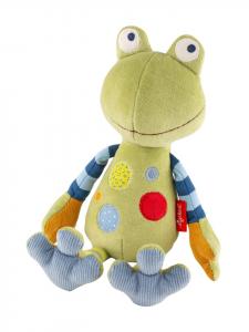 Мягкая игрушка-лягушка в стиле пэчворк, Свити, зелено-разноцветная