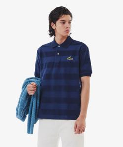 Полосатая рубашка-поло с ворсистой отделкой