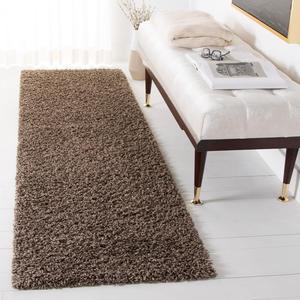 Ковер-дорожка SAFAVIEH, 69 x 244 см, Athens Shag Collection, цвет Taupe, без линьки и простой в уходе, идеален для помещений с высокой проходимостью в гостиной, спальне (SGAS119T)