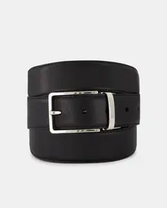 Мужской двусторонний кожаный ремень черно-коричневого цвета Emidio Tucci, черный