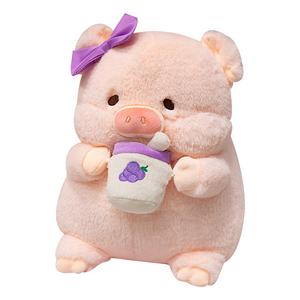 MERCONSER Розовая фруктовая молочная плюшевая кукла свинка высота 35см/45см