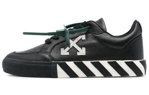 OFF-WHITE Low Vulcanized Leather Black White Women's