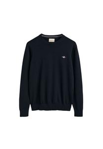 Мужской свитер - CLASSIC COTTON C-NECK, вязаный свитер, круглый вырез, хлопок GANT, синий