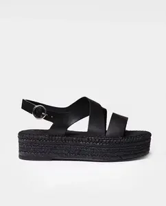 Женские кожаные эспадрильи на платформе с пряжкой Toni Pons, черный