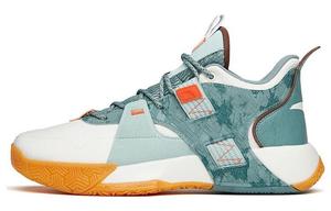 Мужские баскетбольные кроссовки Speedy Vintage Mid Top цвета слоновой кости, белого/серо-зеленого/зеленого цвета оксфорда Anta