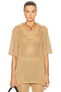 Блуза поло Brisas с кружевной отделкой Simonmiller, Natural