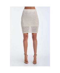 Женская юбка Addison, связанная крючком с пайетками, жемчужного цвета The Noli Shop, Pearl
