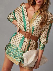 Короткое платье Milan Kiss, бежевый/зеленый