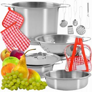 Детские кастрюли Металлические кухонные аксессуары Набор кастрюль Сковорода 13 эл. Inna marka