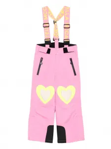 Лыжные брюки с подтяжками и сердечком Stella McCartney Kids, розовый