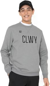 Мужская толстовка Callaway C25217103 Anytime, с логотипом в университетском стиле, круглым вырезом из двойной вязки Kanoko, для игры в гольф, серый