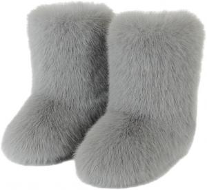 Женские зимние сапоги с искусственным мехом и цветными блоками, модные сапоги на мягкой подкладке, удобно носить, высота сапога до середины голени, высота каблука 25 см, доступны в различных цветах HCHCTRY, Color-16