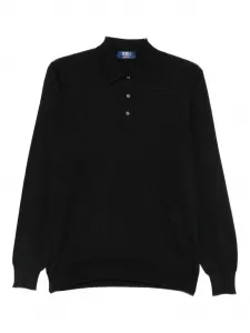Джемпер тонкой вязки с воротником поло Fedeli, черный