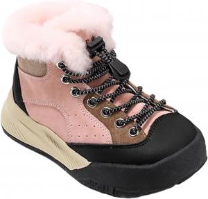 Детские зимние уличные ботинки с искусственным мехом, плюшевые теплые ботильоны для мальчиков и девочек, возраст 12-18 месяцев Generic, Pink