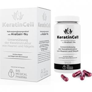 Витамины для волос Keratincell с биотином, МСМ, анаганом ну, железом, экстрактом листьев крапивы, L-цистеином, Dl-метионином — сохраняют волосы здоровыми, а ногти крепкими — 60 веганских капсул, Bio Medical Pharma