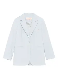 Однобортный блейзер с бантом Elisabetta Franchi La Mia Bambina, синий