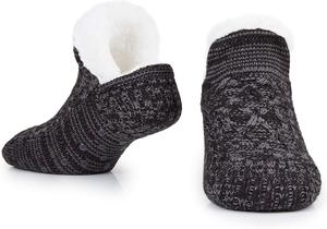 Уютные домашние носки-тапочки для женщин и подростков, нескользящие, с подкладкой из искусственного меха, теплые носки для сна - подарок для нее Citycomfort, белый/черный