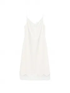 Платье миди с кружевной отделкой Coperni, белый