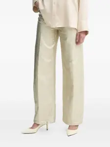 Джинсы с металлическим эффектом и широкими штанинами Drykorn