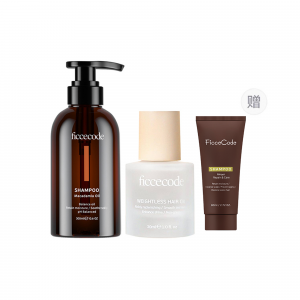 Глубоко питающий шампунь с аминокислотами и орехами 300мл + успокаивающее масло для волос против пушистости и восстановления 30мл FicceCode