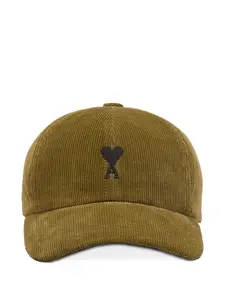 Вельветовая бейсболка с логотипом в виде сердца AMI Paris, зеленый