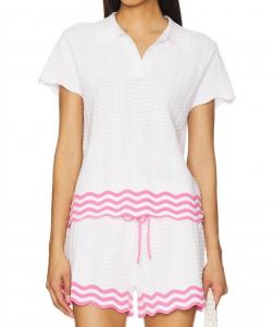 Beach Riot Топ с воротником Vera, цвет клубника